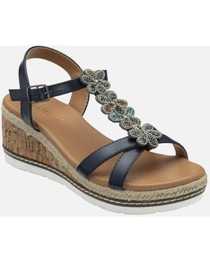 Lotus Letica Wedge Sandals - Metallic