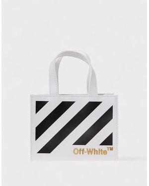 ショルダーバッグ Off-White OWNA198F22LEA004 DIAG HYBRID SHOP 18 LETTERING Bag Off-White White Diag Hybrid Shop 18 Lettering Tote Off-White