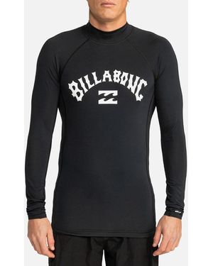 Billabong Logo Surf Long Sleeve Rash Vest - Black