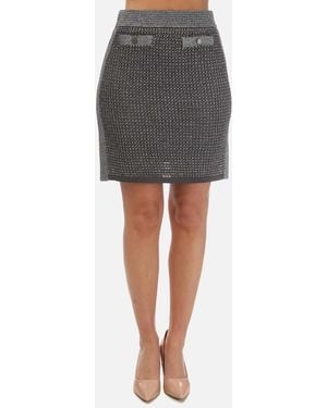 Ted Baker Sanniaa Metallic Knitted Mini Skirt - Grey