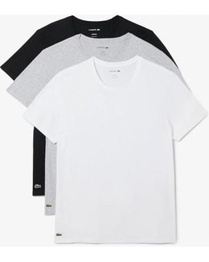 Lacoste 3-Pack Cotton Crew Neck T-Shirts - Black