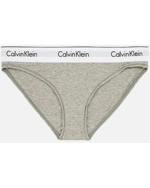 Calvin Klein Cotton Modal Blend Briefs And Thong - Grey