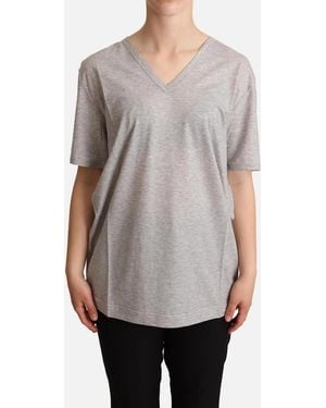 Dolce & Gabbana Dolce Gabbana Vneck Tshirt Tsh6667 - Grey