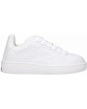 Burberry Leather Trainers With Side Logo - White