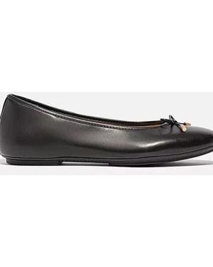 Fitflop Delicato Leather Ballet Flats - Brown