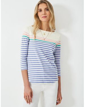 Crew Essential Breton Linen/Pure/Goodlight Peach/Waterfall/Dusk - Blue