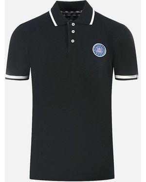 Aquascutum London Embroidered Badge Polo Shirt - Black