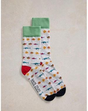 White Stuff Fish Tales Ankle Sock Multi - Grey