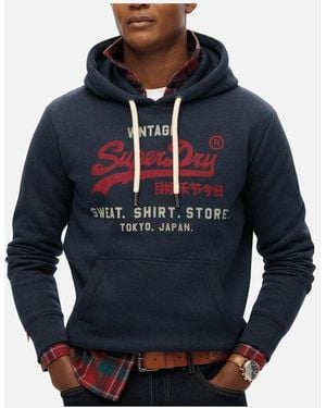 Superdry Vintage Logo Heritage Relaxed Hoodie - Blue