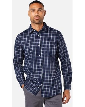 MAINE Checked Classic Long-Sleeved Shirt - Blue