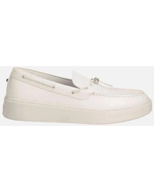 Karl Lagerfeld Flint Ii Deck Leather Loafer - Natural
