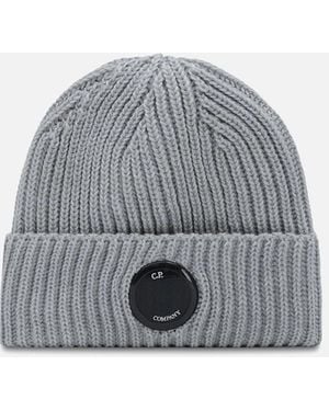 C.P. Company Single Lens Merino Wool Beanie - Grey
