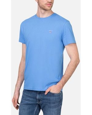 GANT 234100 T-Shirt Crew Neck Short Sleeve Cotton Regular Fit Sky Tee - Blue