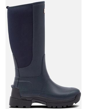HUNTER Balmoral Hybrid Tall Wellingtons - Blue