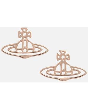 Vivienne Westwood Thin Lines Flat Orb Stud Earrings - Metallic