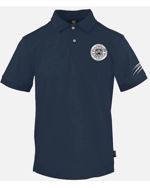 Philipp Plein Plein Sport Circle Emblem Logo Polo Shirt - Blue