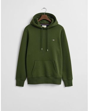 GANT Regular Fit Shield Logo Pullover Hoodie - Green