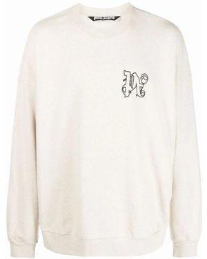 Palm Angels Linen Crewneck - White