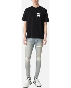 Amiri T Shirts Ma Core Logo Regular Fit Crew Neck Summer Cotton Top Tee - Black