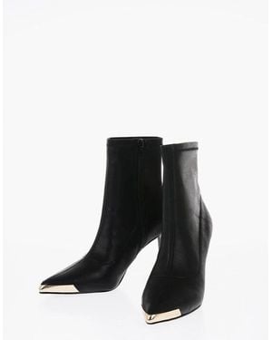 Versace Stiletto Heels With Rubber Sole And Zip - Black