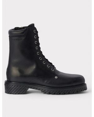 Off-White c/o Virgil Abloh Diag Lace-Up Combat Boot - Black