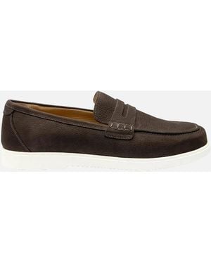 Loake Como Casual Shoe Dark Nubuck - Brown