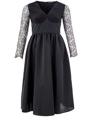 Lardini Long Dress With Lace Details - Black