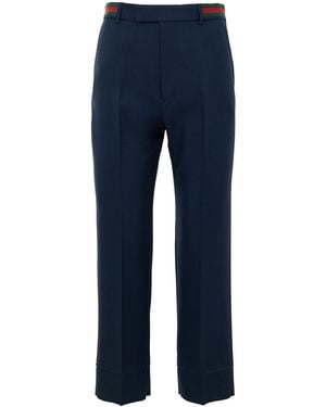 Gucci Pantalone Sartoriale Con Dettaglio Nastro Web - Blue