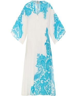 Etro Kaftano E Azzurro Con Stampa - Blue