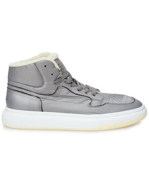 MM6 by Maison Margiela Gray High-top Fur Sneakers - White