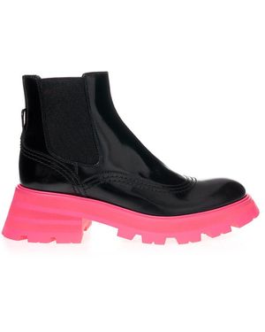 McQueen Chelsea Boots Rosa Fluo - Red