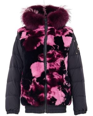 Moose Knuckles Giubbino Bomber Con Inserti - Purple