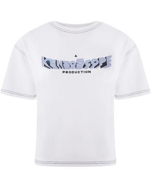KENZO Cotton T-shirt With Front Print - White