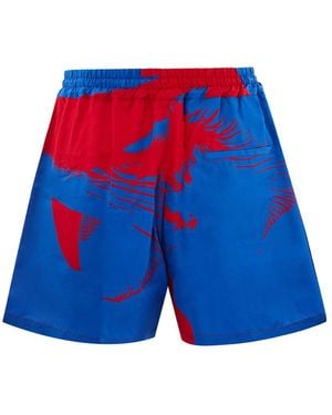 Bottega Veneta Silk Blend Boxeur Shorts - Blue