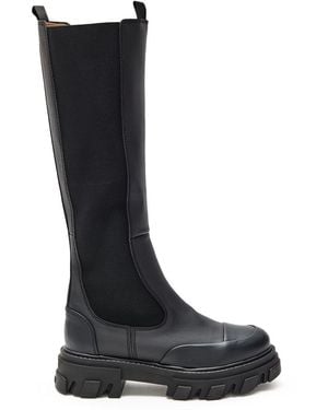 Ganni Stivali Alti Chelsea Knee-High - Black