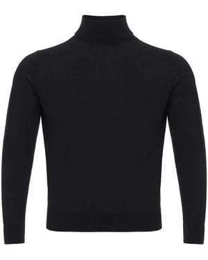 Colombo Black Cashmere Turtle Neck Sweater - Blue