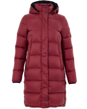 Moose Knuckles Piumino Puffer Lungo Imbottito Con Cappuccio - Red