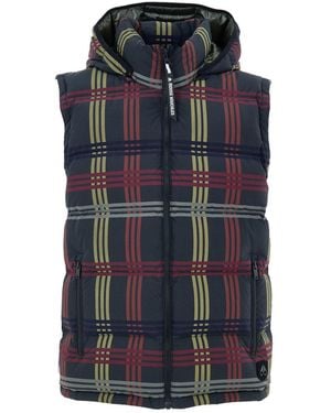 Moose Knuckles Giubbino Smanicato Imbottito Check - Blue