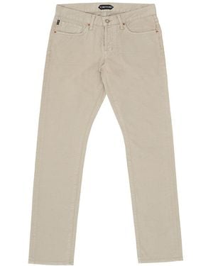 Tom Ford Chic Straight Fit Cotton Jeans - Natural