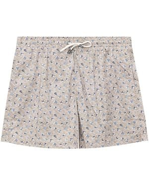 Canali Boxer Costume With Channel Sail Printing - Natural