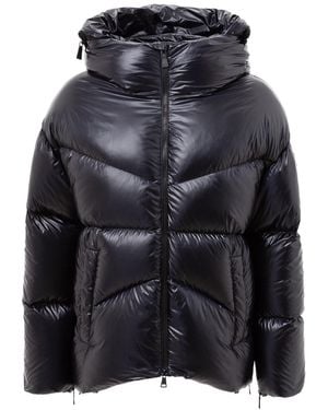 Add Hooded Down Jacket With Concealed Logo - Black