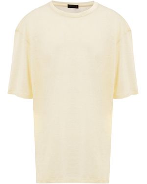 Corneliani Light Short Sleeve Linen T-Shirt - Natural