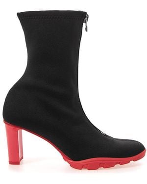 McQueen Neoprene Ankle Boots Heel - Black