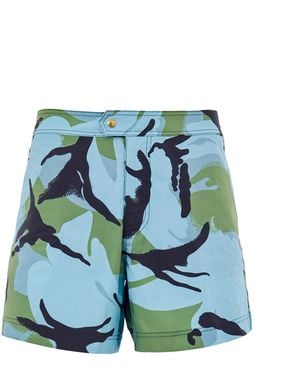 Tom Ford Costume Boxer Con Stampa Mimetica - Blue