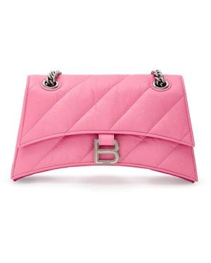 Balenciaga Borsa A Spalla Crush Con Catena - Pink