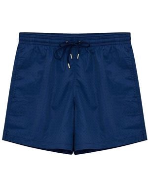 Canali Costume Boxer Con Micro Stampa - Blu