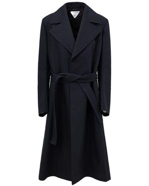 Bottega Veneta Belted Long Trench Coat - Blue