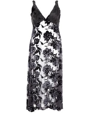 Lardini Long Embellished Dress With Petticoat - Black