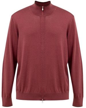 Gran Sasso Maglia Con Zip A Manica Lunga - Red