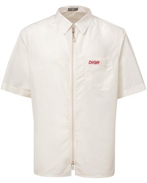 Dior Camicia Mezza Manica Con Zip - White